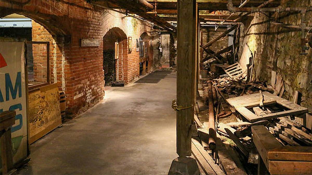 view of the underground tunnel in Seattle, Washington, USA